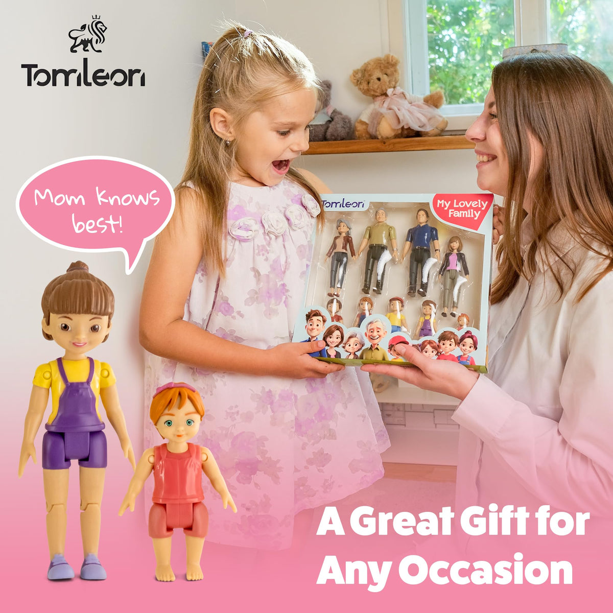 TOMLEON dollhouse dad poseable figure supports family scenes during pretend play