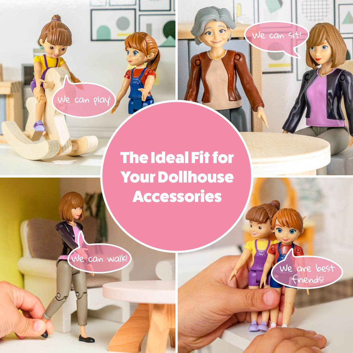 TOMLEON dollhouse grandma poseable figure adds warmth to imaginative play