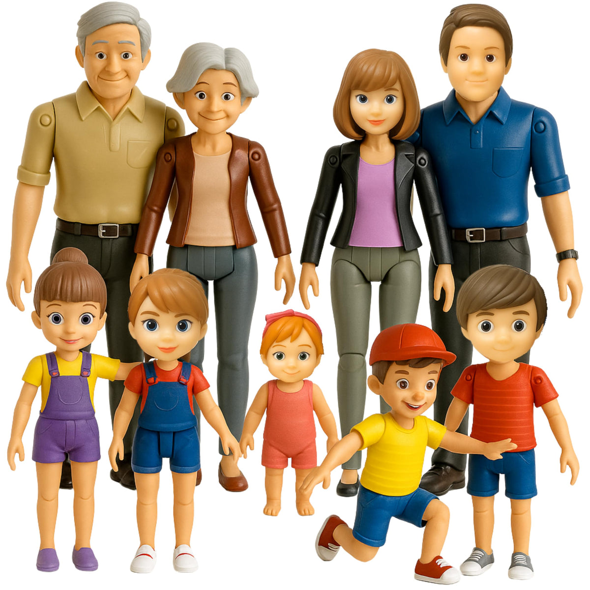 TOMLEON dollhouse grandpa poseable figure for lifelike family scenes in playtime
