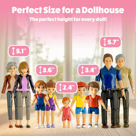 TOMLEON dollhouse mom poseable figure ideal for realistic daily routines