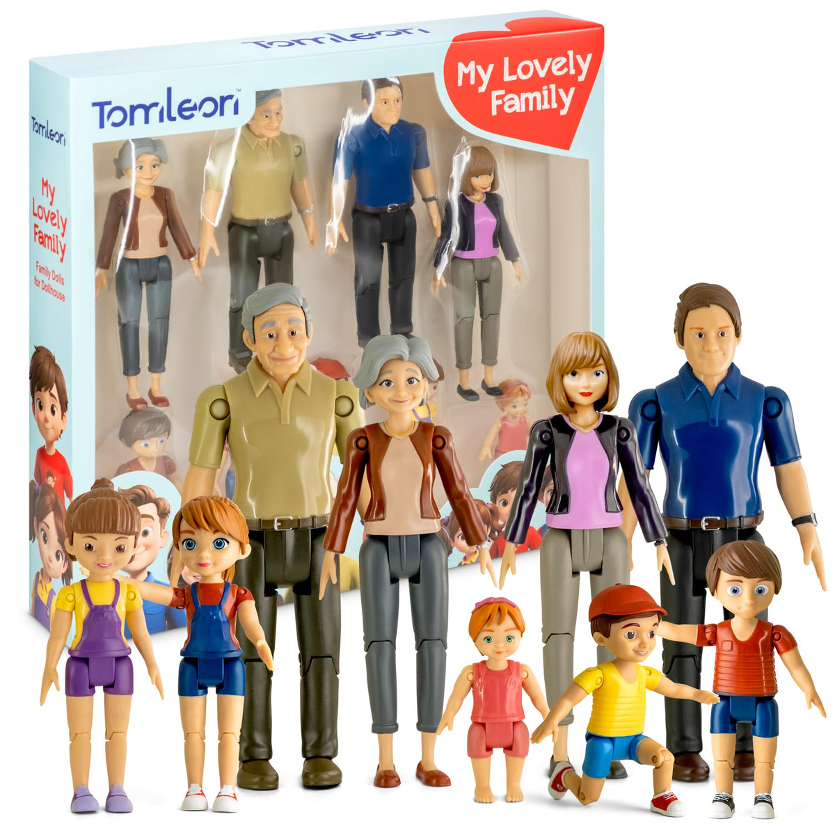 TOMLEON dollhouse people set box concise gift-ready packaging