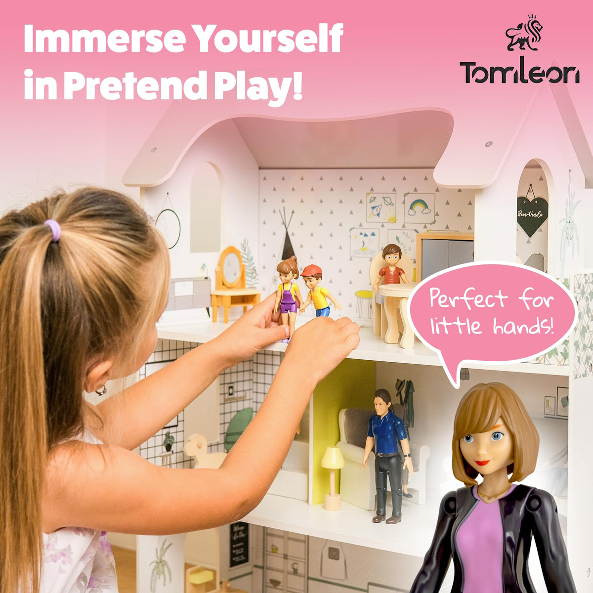 TOMLEON dollhouse sister poseable figure sparks sibling adventures in stories