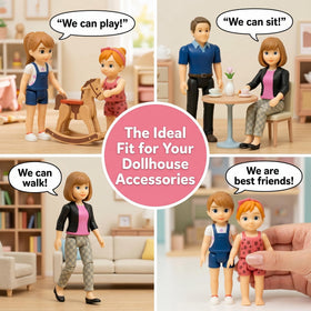 TOMLEON family dollhouse dad figure with bendable joints for realistic scenes.