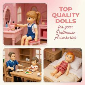 TOMLEON family dolls designed to fit most standard dollhouses.