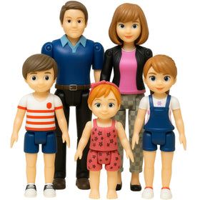 TOMLEON family dollhouse mom figure with bendable joints for versatile posing.