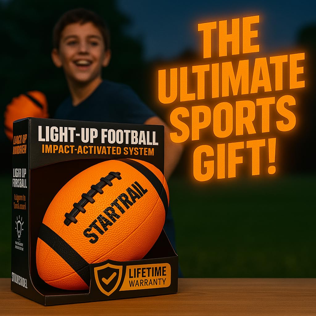 TOMLEON Glow football at dusk for outdoor fun and evening practice