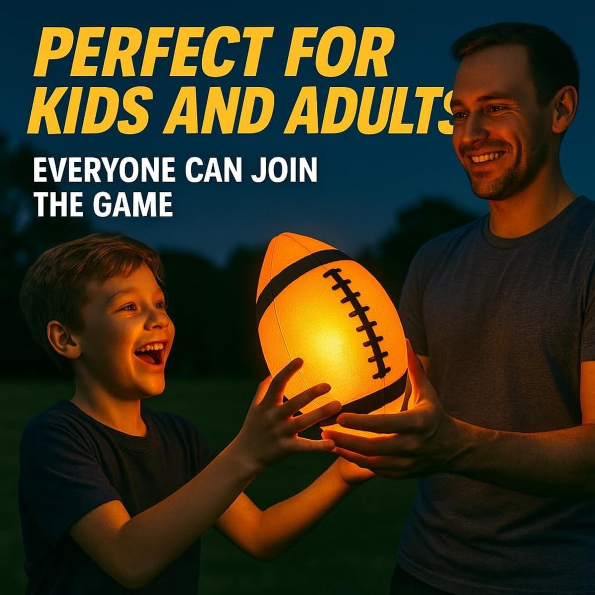 TOMLEON Glow Football with batteries and pump for quick setup before play