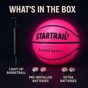 TOMLEON glow-in-dark basketball highlights nighttime practice with durability