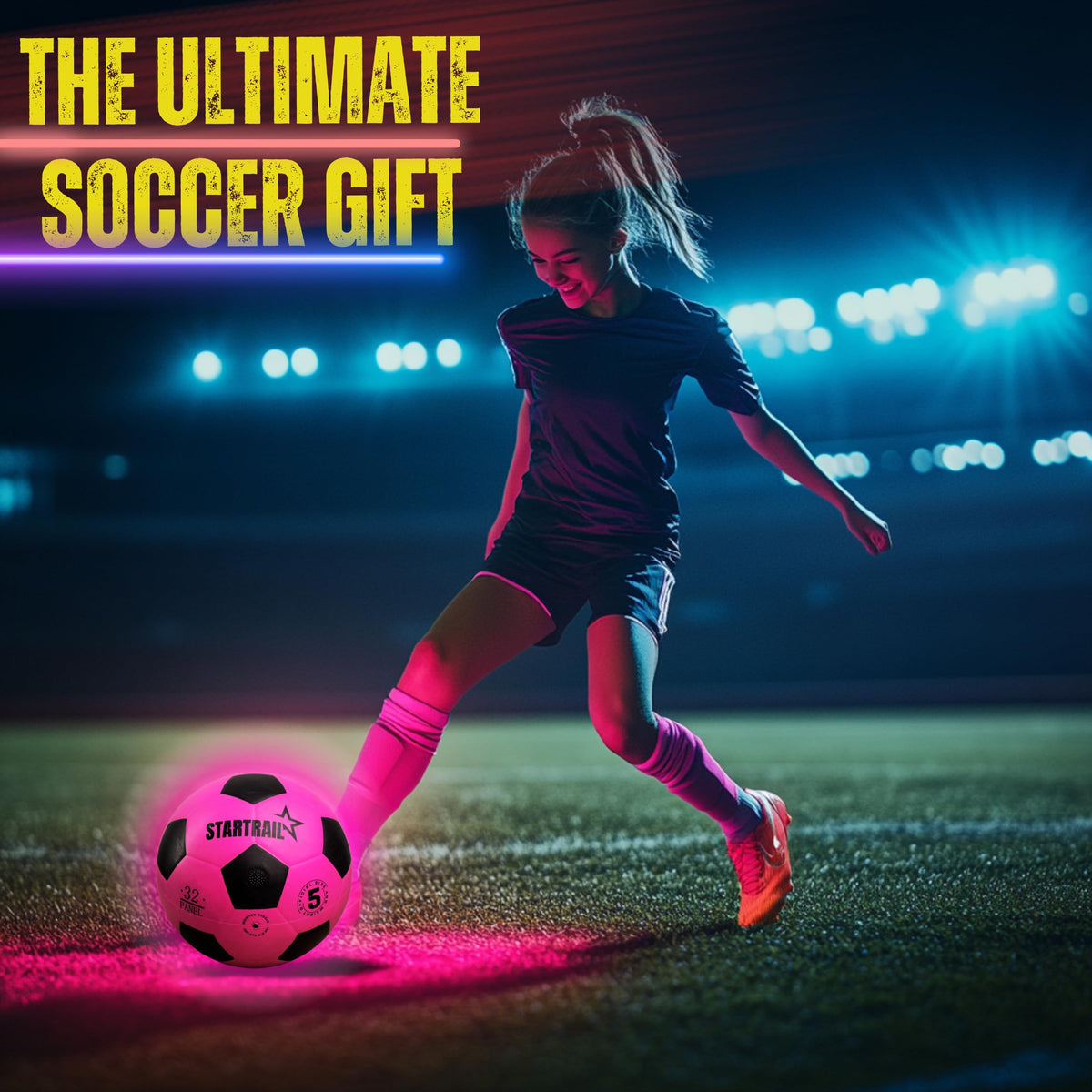 TOMLEON glow ball for night game, easy visibility during after-dark practices.