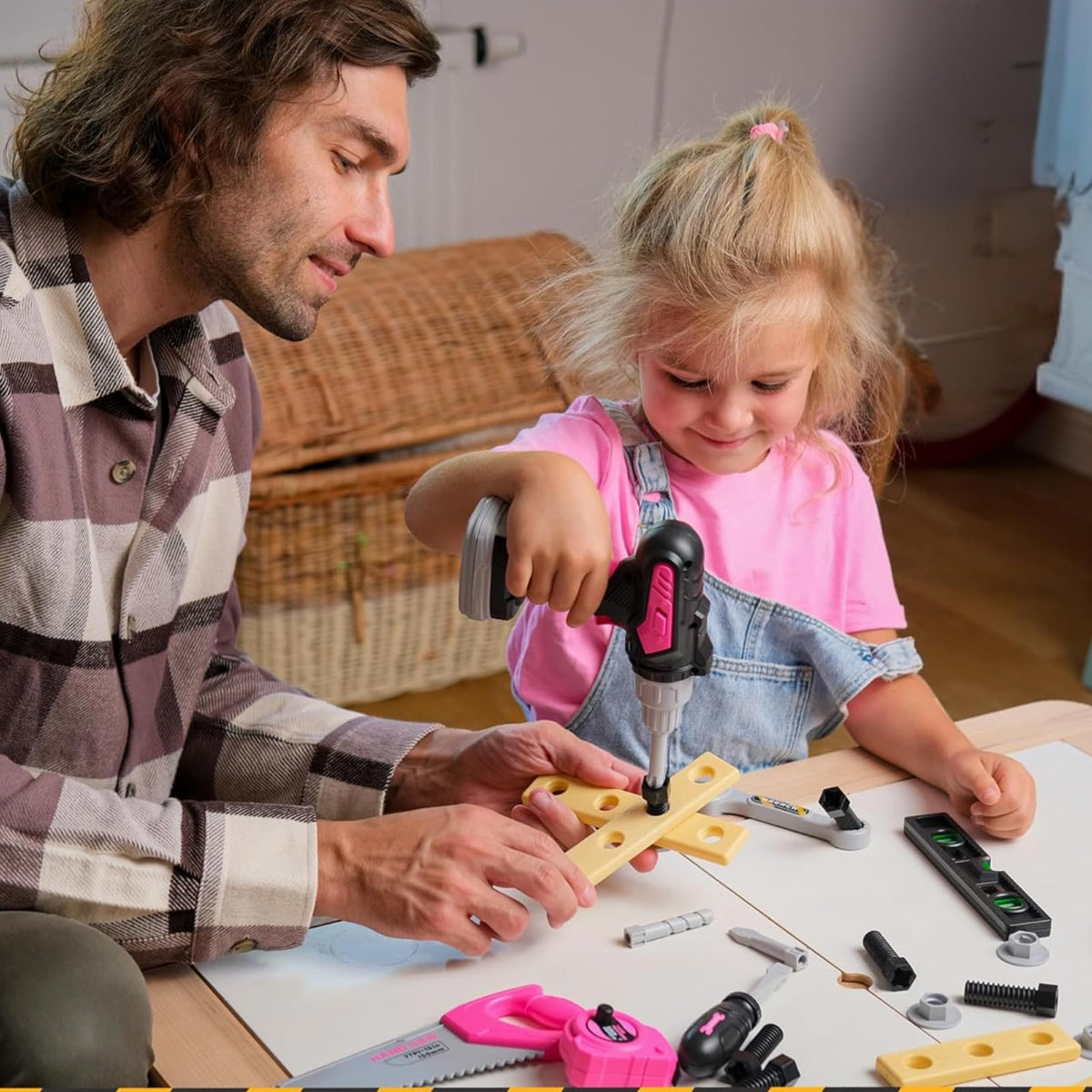 TOMLEON safety glasses protect little builders during imaginative projects