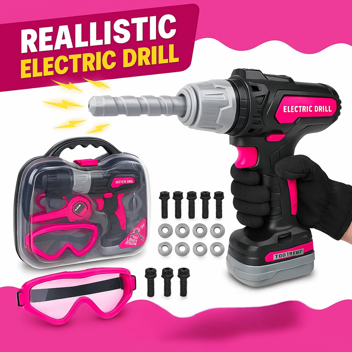 TOMLEON toy saw included for pretend carpentry and creative projects
