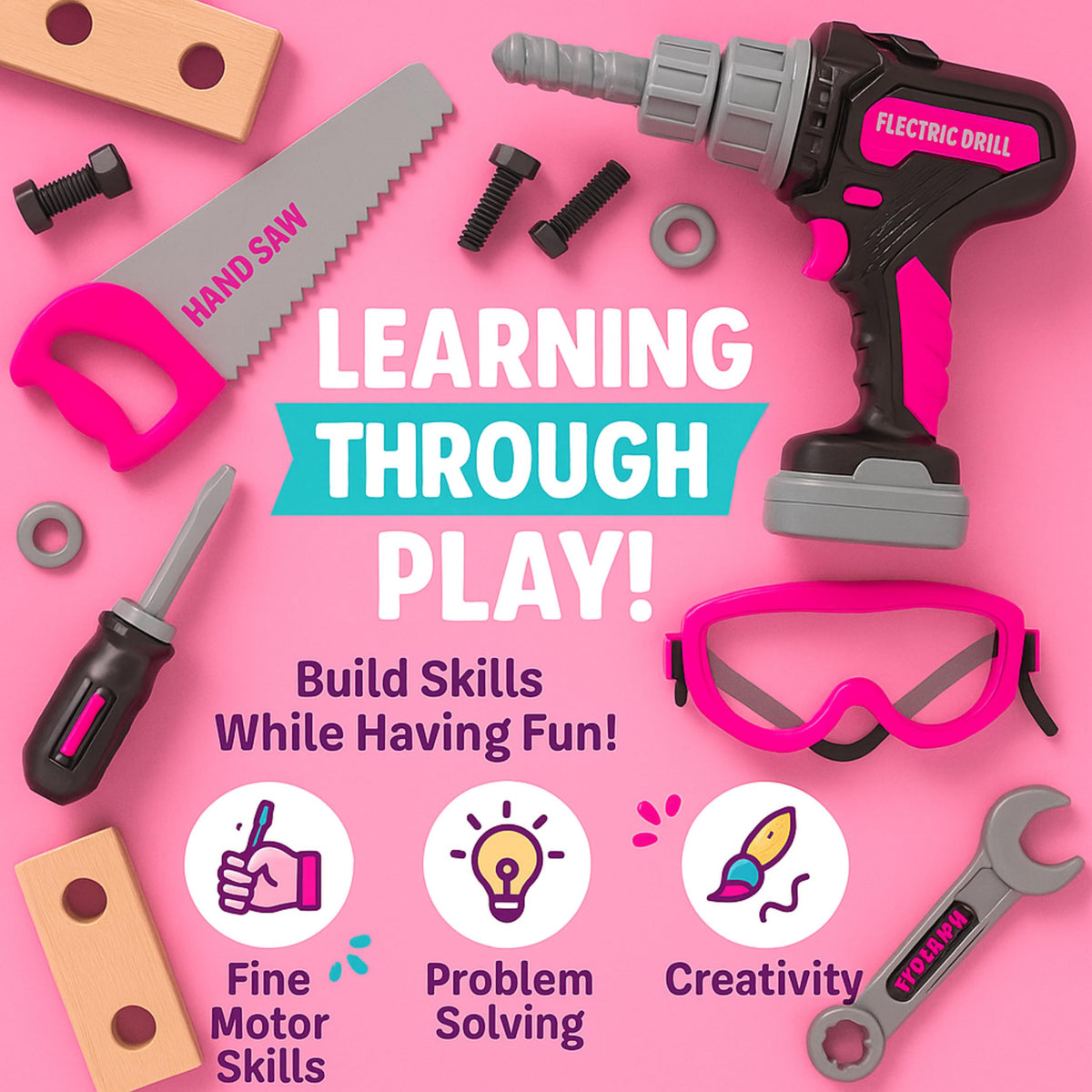 TOMLEON tool vest completes the role-play look for young builders