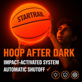 TOMLEON LED basketball enhances night play with bright glow during outdoor games.
