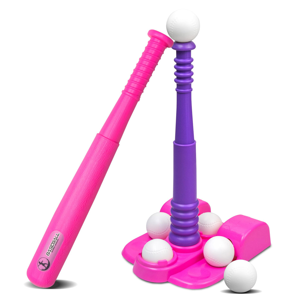 TOMLEON T Ball Stand for girls in backyard practice, ideal for growing players.