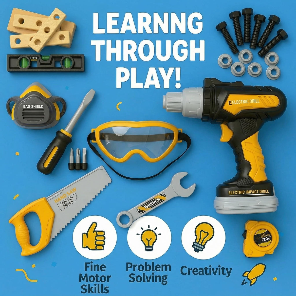 TOMLEON tape measure helps kids learn length during pretend projects