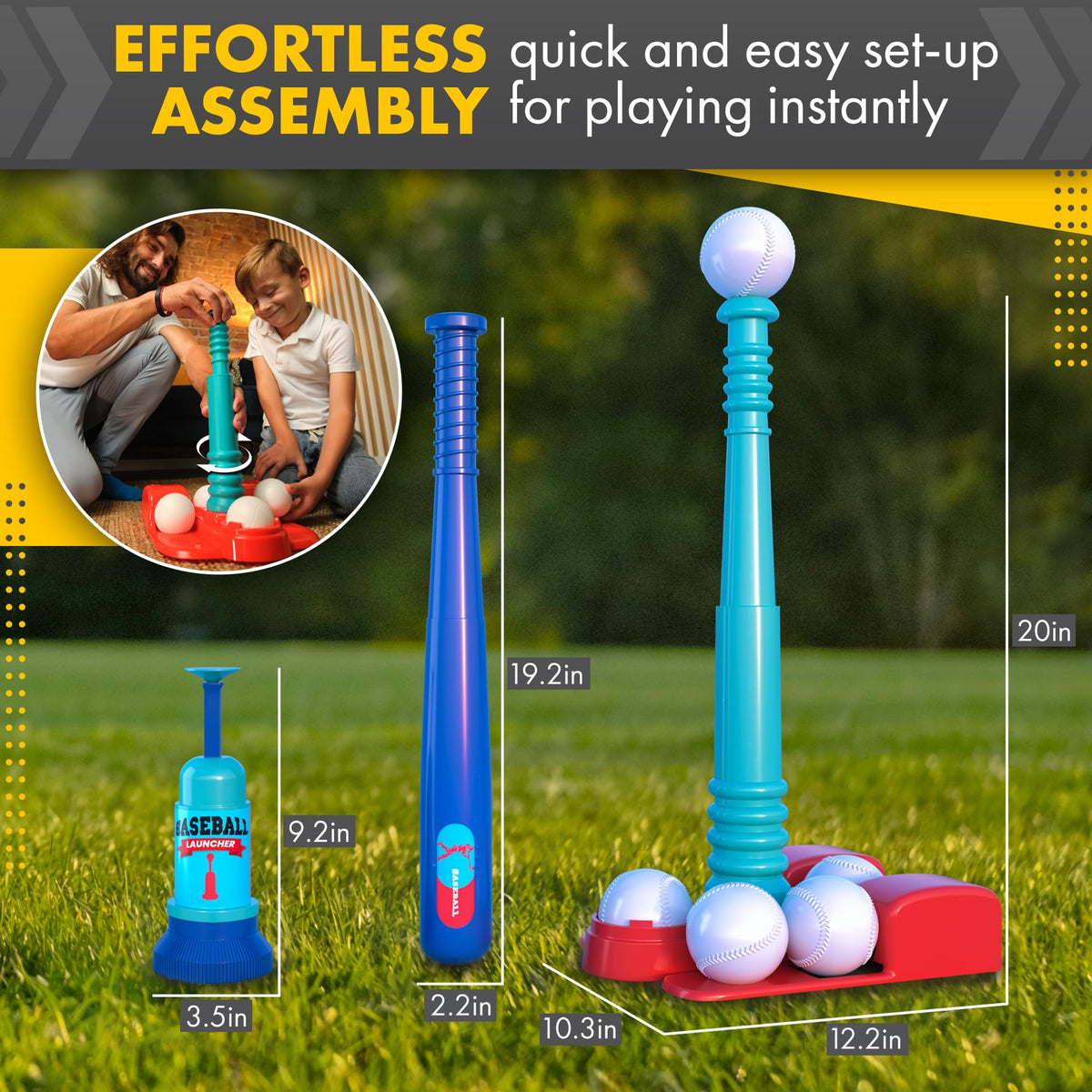 Tomleon batting tee promotes better hand-eye coordination through play