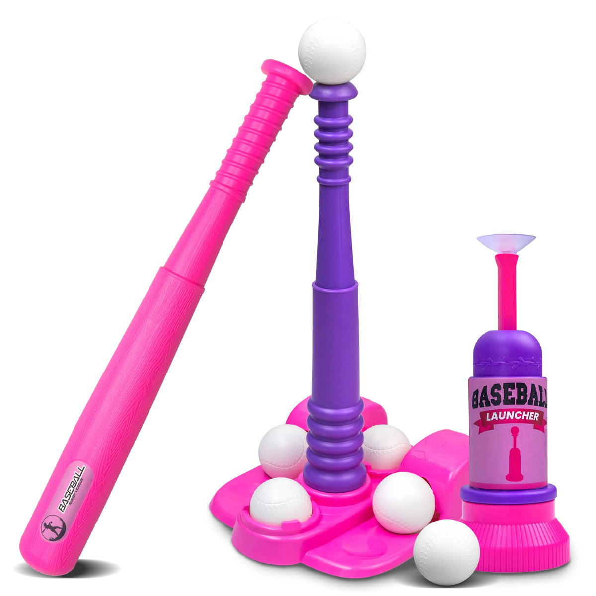 Tomleon T-Ball Stand with adjustable tee for growing kids' batting practice.