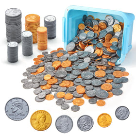 TOMMYHOME fake US coins set for realistic pretend play and early math skills