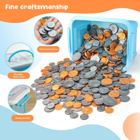 TOMMYHOME coins organized in a divided tray for easy cleanup