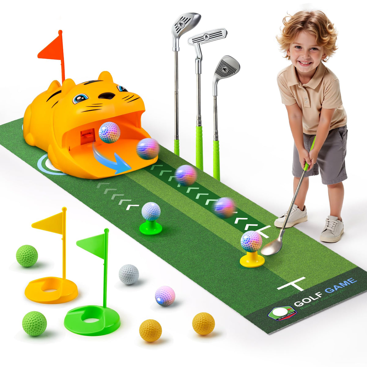 TommyHome putting green with automatic ball return for quick indoor practice.