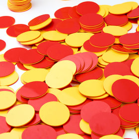 TOMMYHOME two-color counter red and yellow held by a child for hands-on math play.
