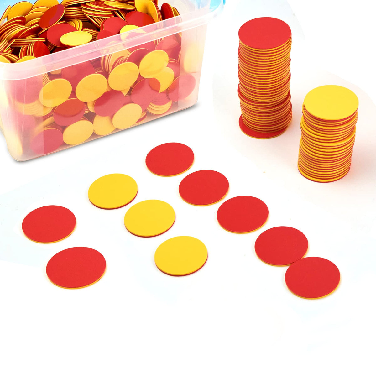 TOMMYHOME two-color counter red and yellow packaging showing contents.