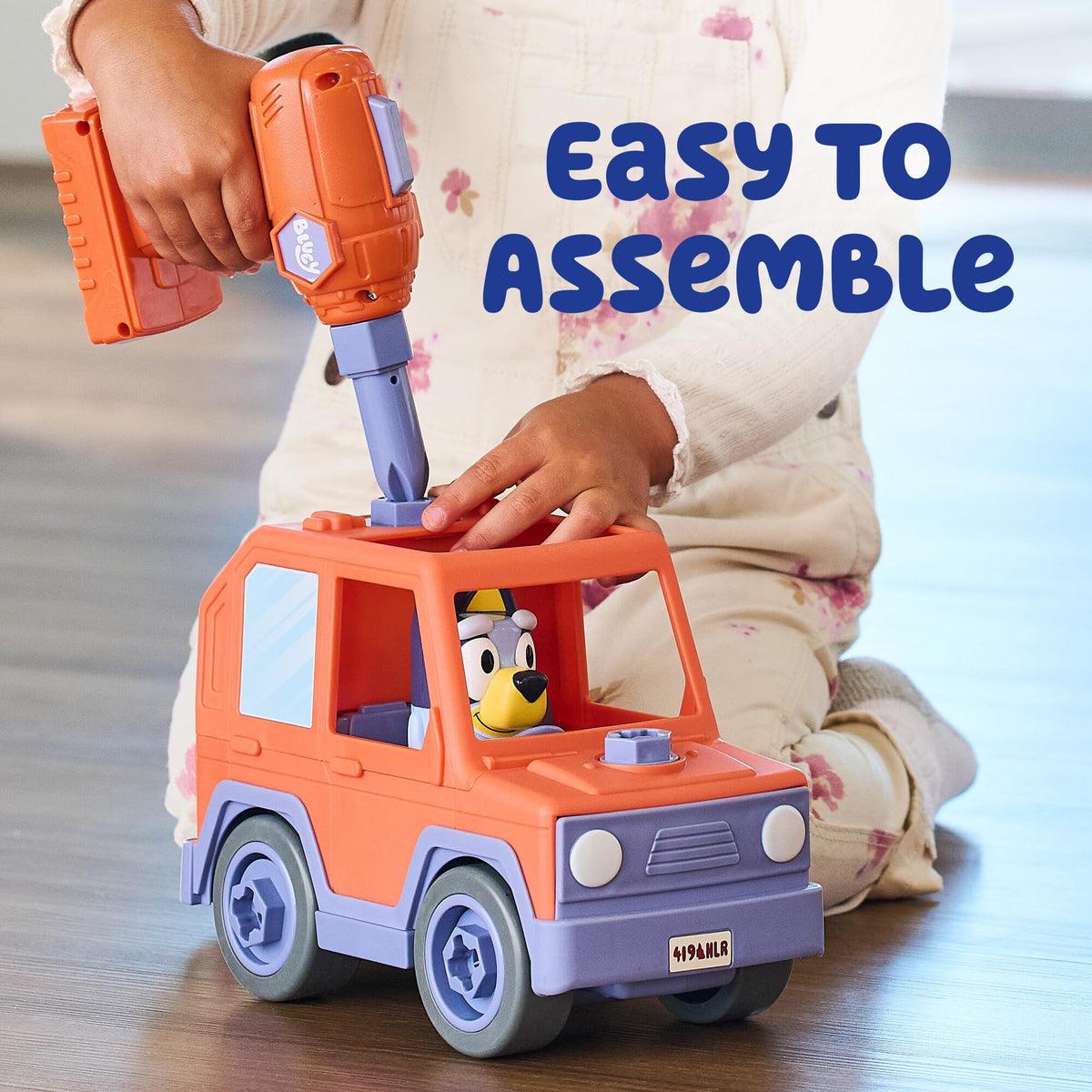 Wind-up motor visible in Bluey Car for quick movement.
