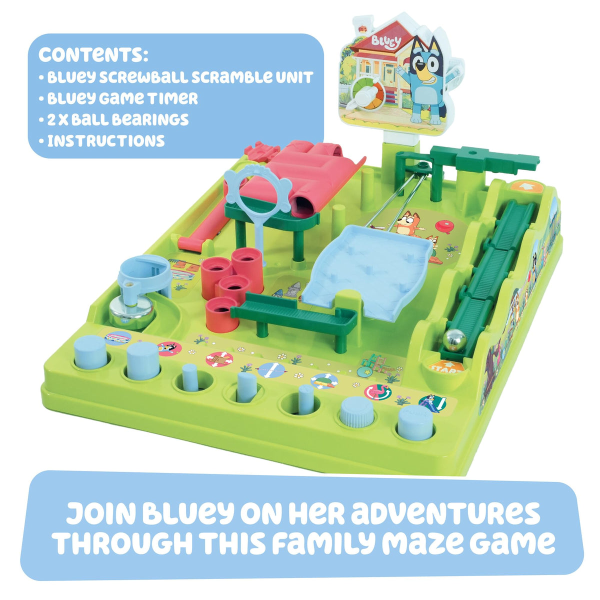 TOMY Bluey Screwball Scramble kid-friendly obstacle course play