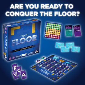 TOMY The Floor game box contents including board, cards, and timer