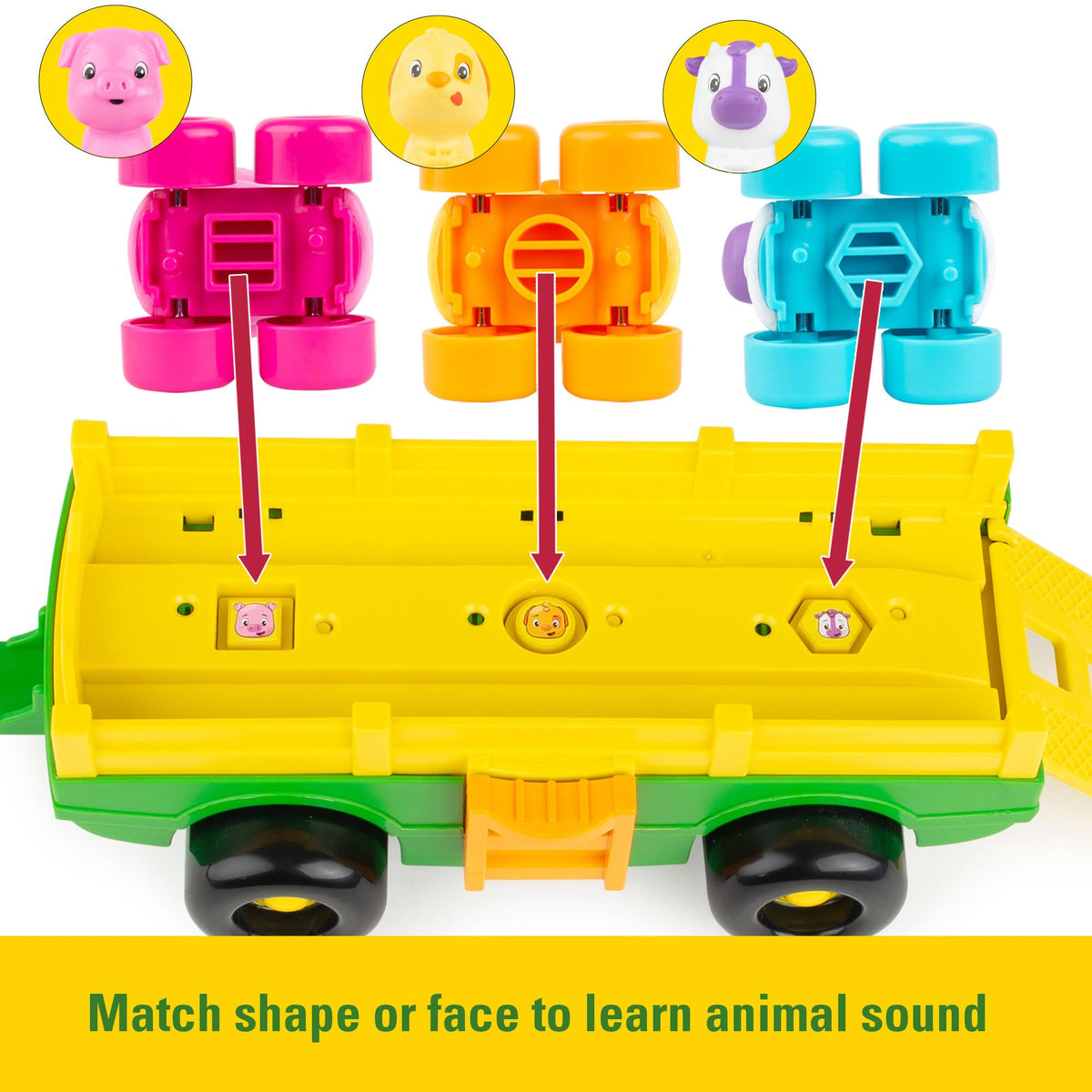 TOMY John Deere animal figurines (cow, pig, horse, sheep)—practice animal recognition