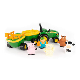 TOMY John Deere hayride tractor with interactive musical play for toddlers
