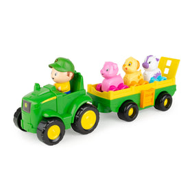 TOMY John Deere animal sounds wagon ride tractor—interactive farm play