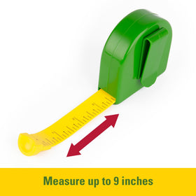 TOMY John Deere Deluxe Toolbelt hammer in hand-ready for kid-sized building play.