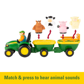 TOMY John Deere farmer figure guiding hayride playtime