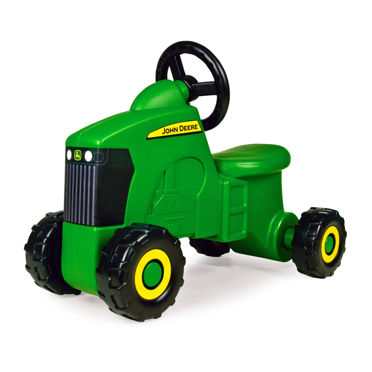 TOMY John Deere Sit N Scoot tractor front view for stable toddler play