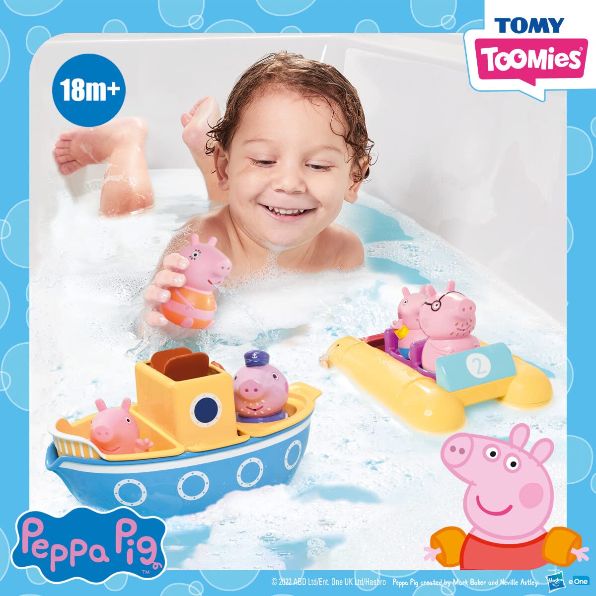 TOMY Peppa Boat Pull-and-Rotate featuring rotating paddles to engage tiny hands