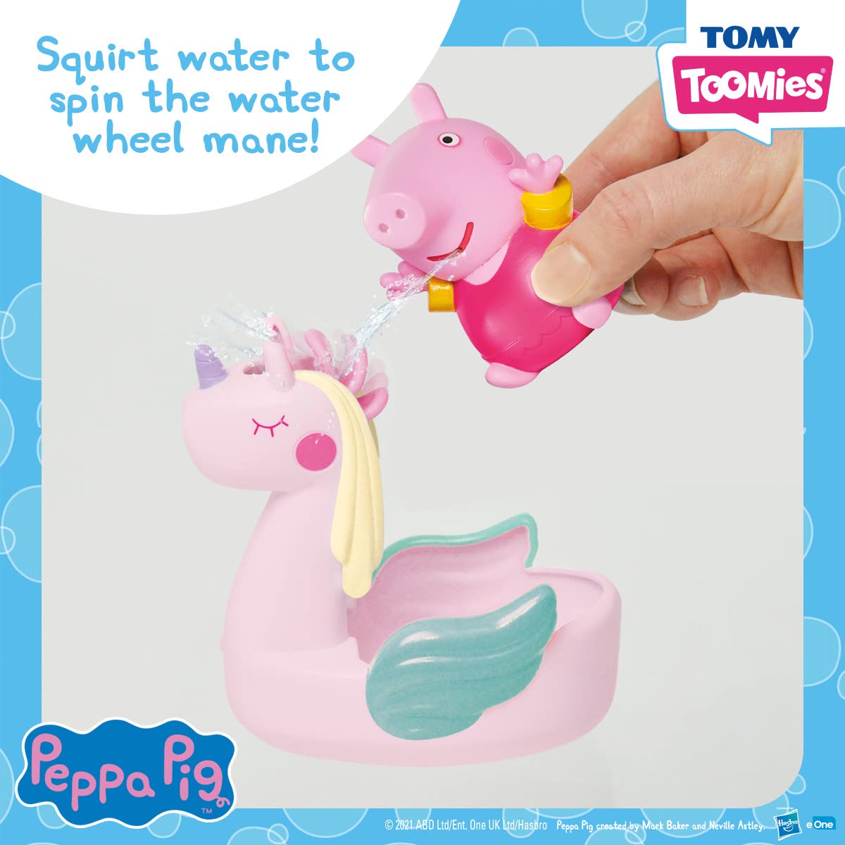 TOMY Toomies Daddy Pig bath figure for role-play fun.