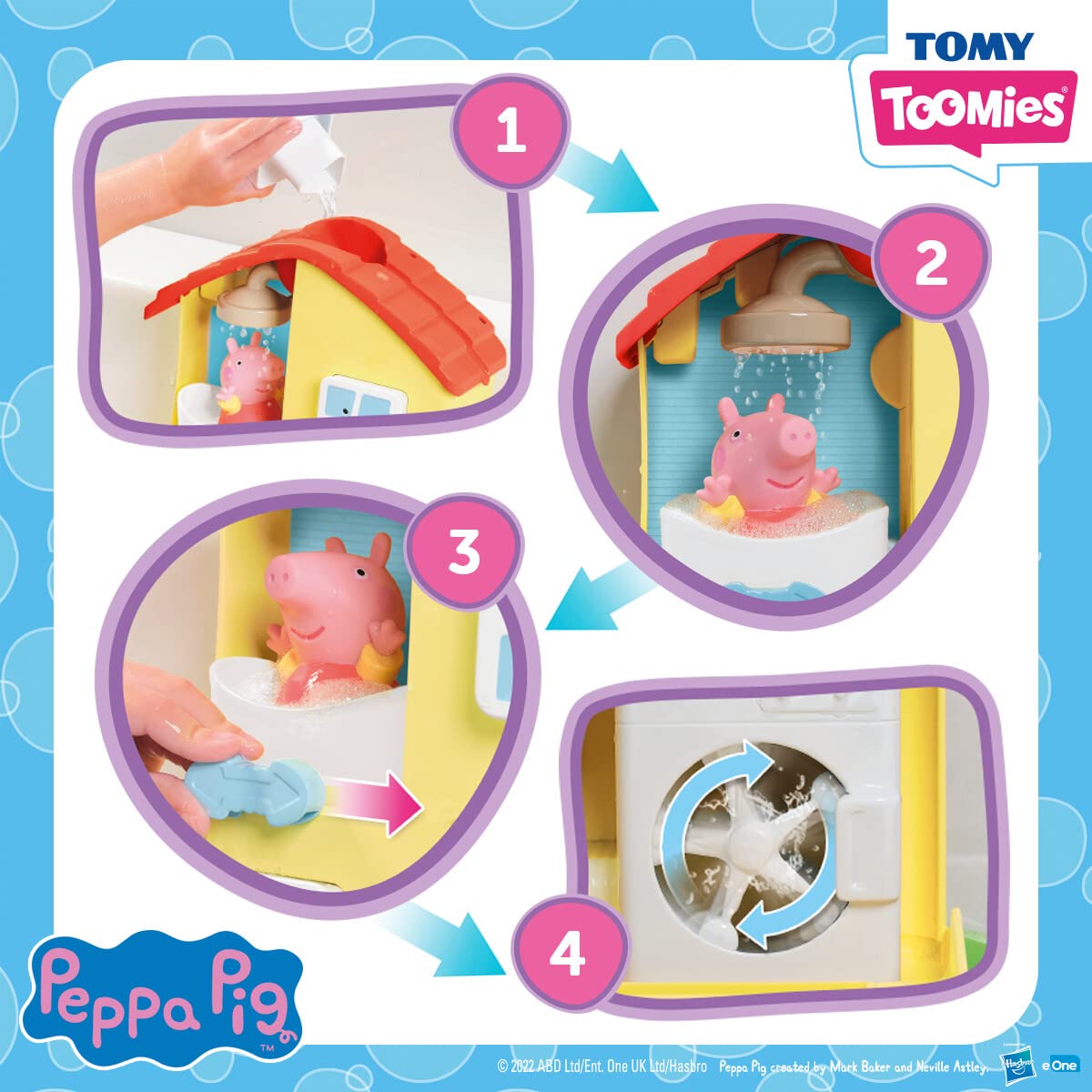 TOMY Toomies Peppa Pig figure floats and squirts in the bath.
