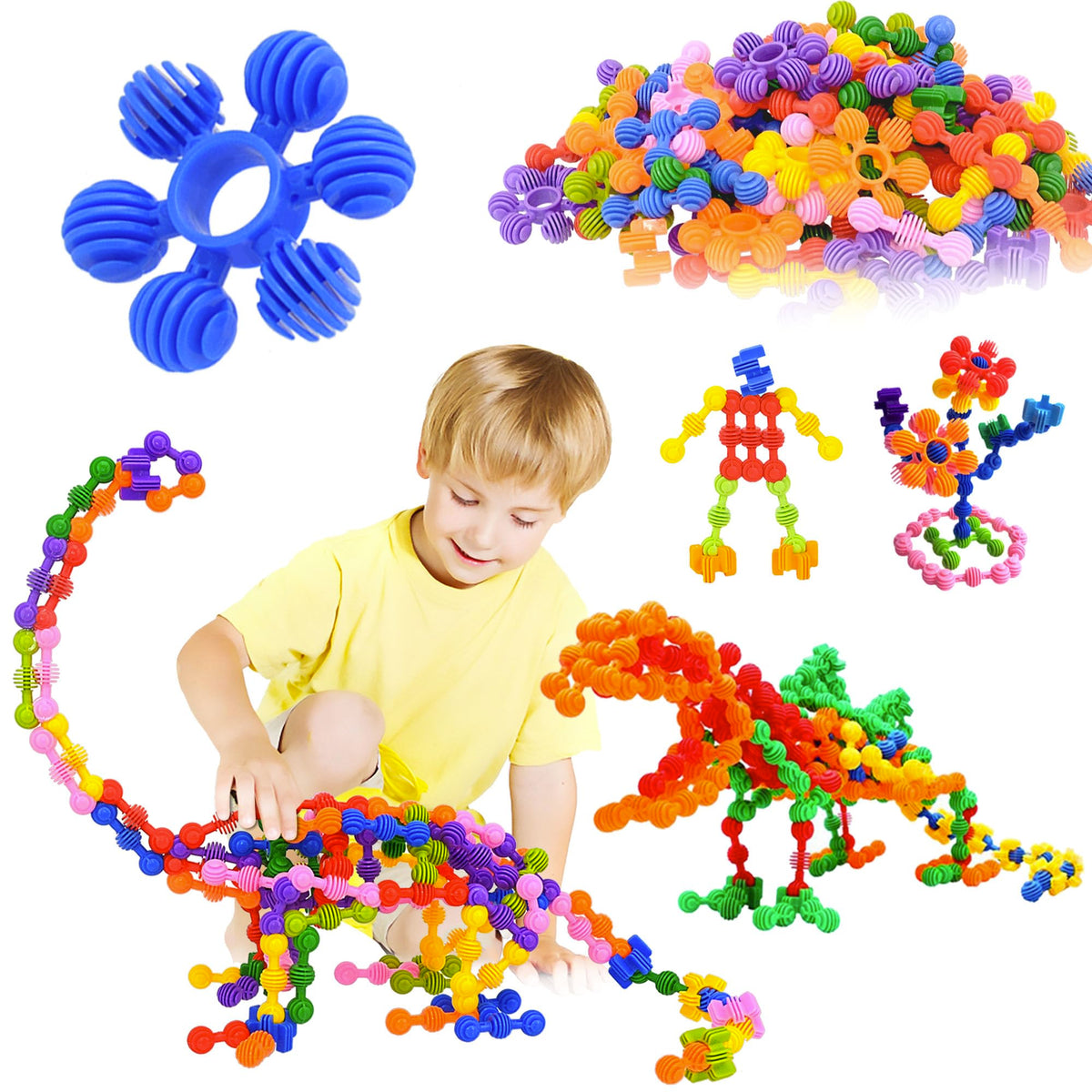 TOMYOU gear interlocking pieces foster fine motor skills during play.
