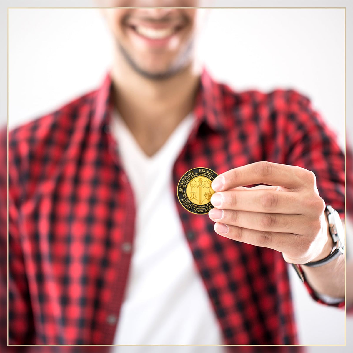 Tondiamo commemorative Armor of God coin, suitable for ceremonies and special occasions.