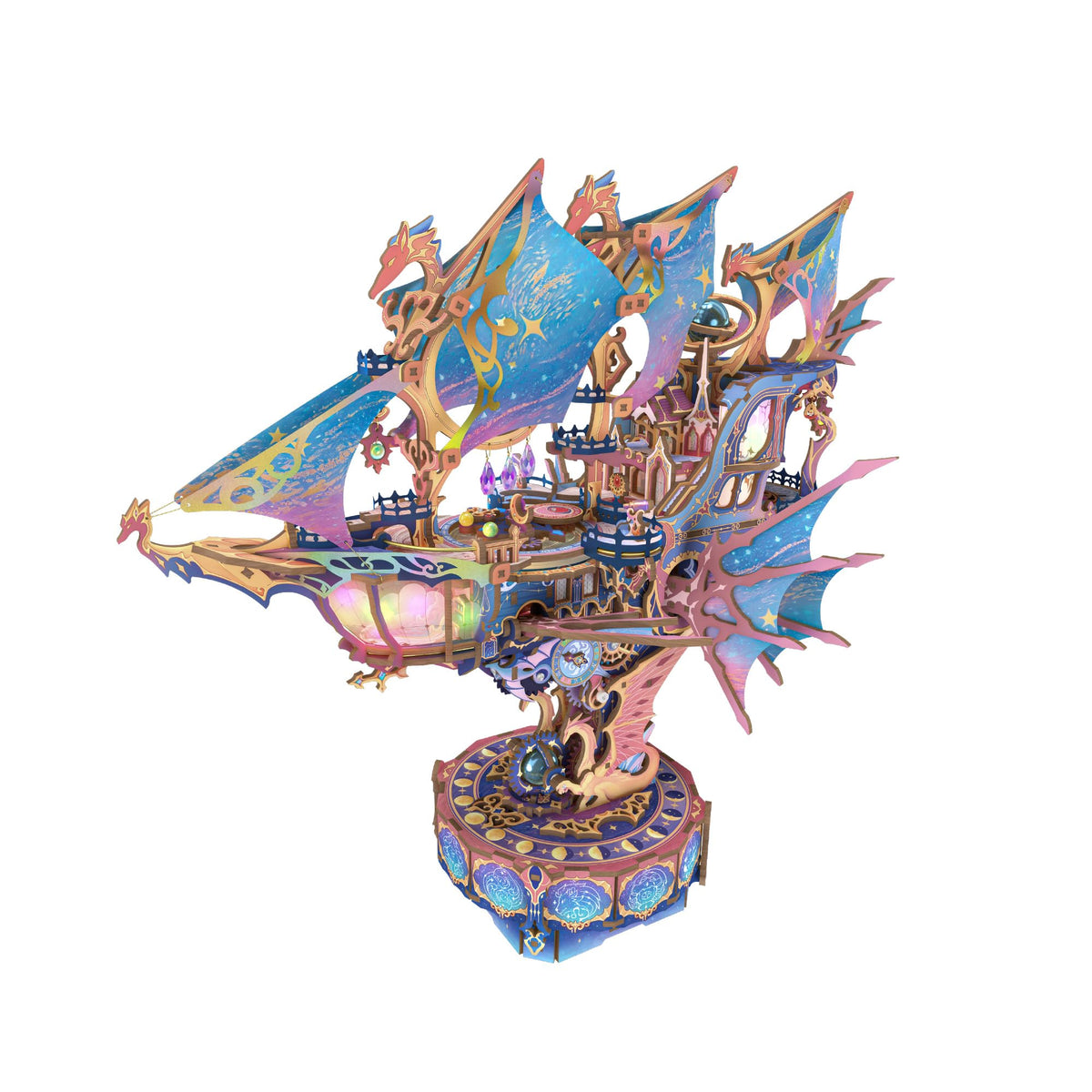 Tonecheer airship model kit close-up for elegant desk decor.
