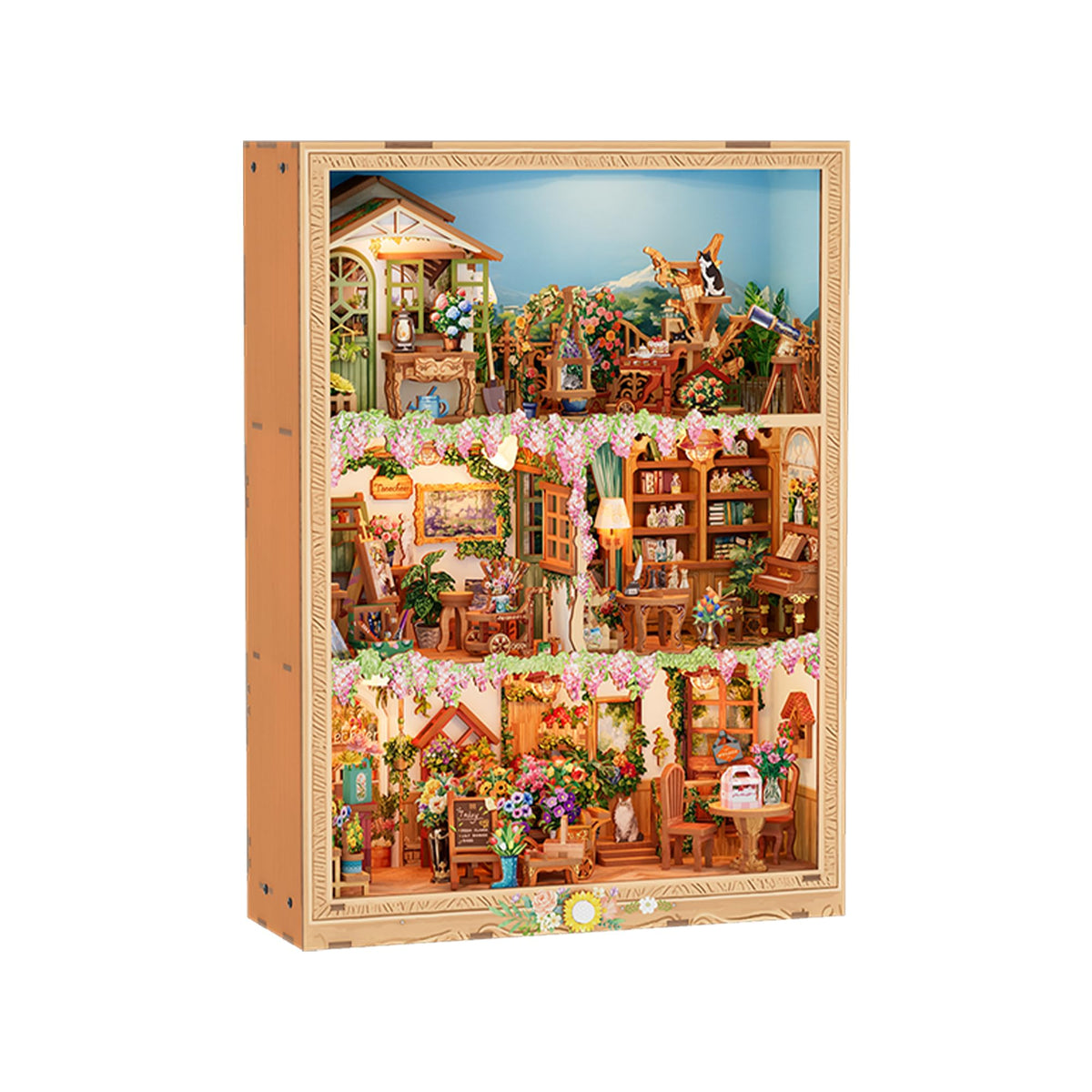 Tonecheer DIY miniature house kit front view for stylish wall display