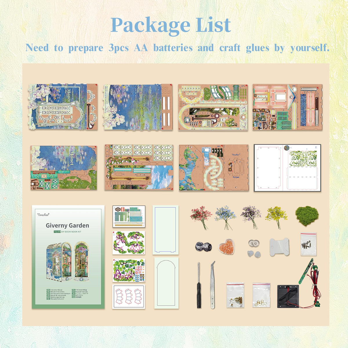 Tonecheer Giverny Garden includes clear instructions and packaging.