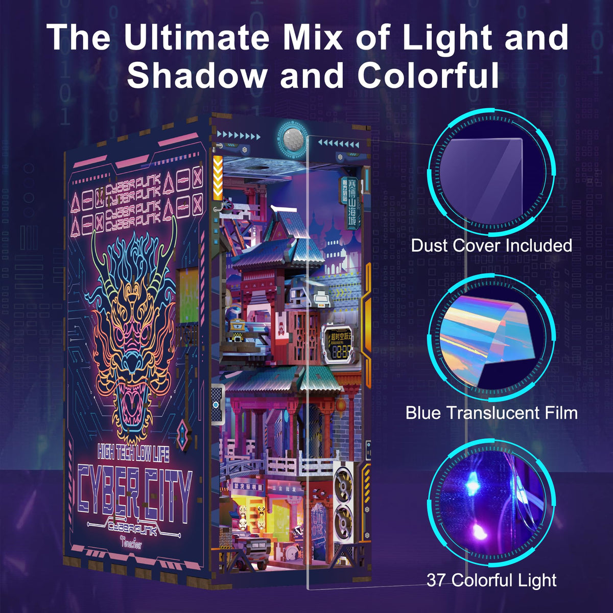 Tonecheer miniature house kit creates a cyberpunk vignette on your desk