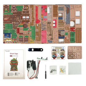 Tonecheer Onsen Saga miniature house close-up reveals wood texture and craftsmanship