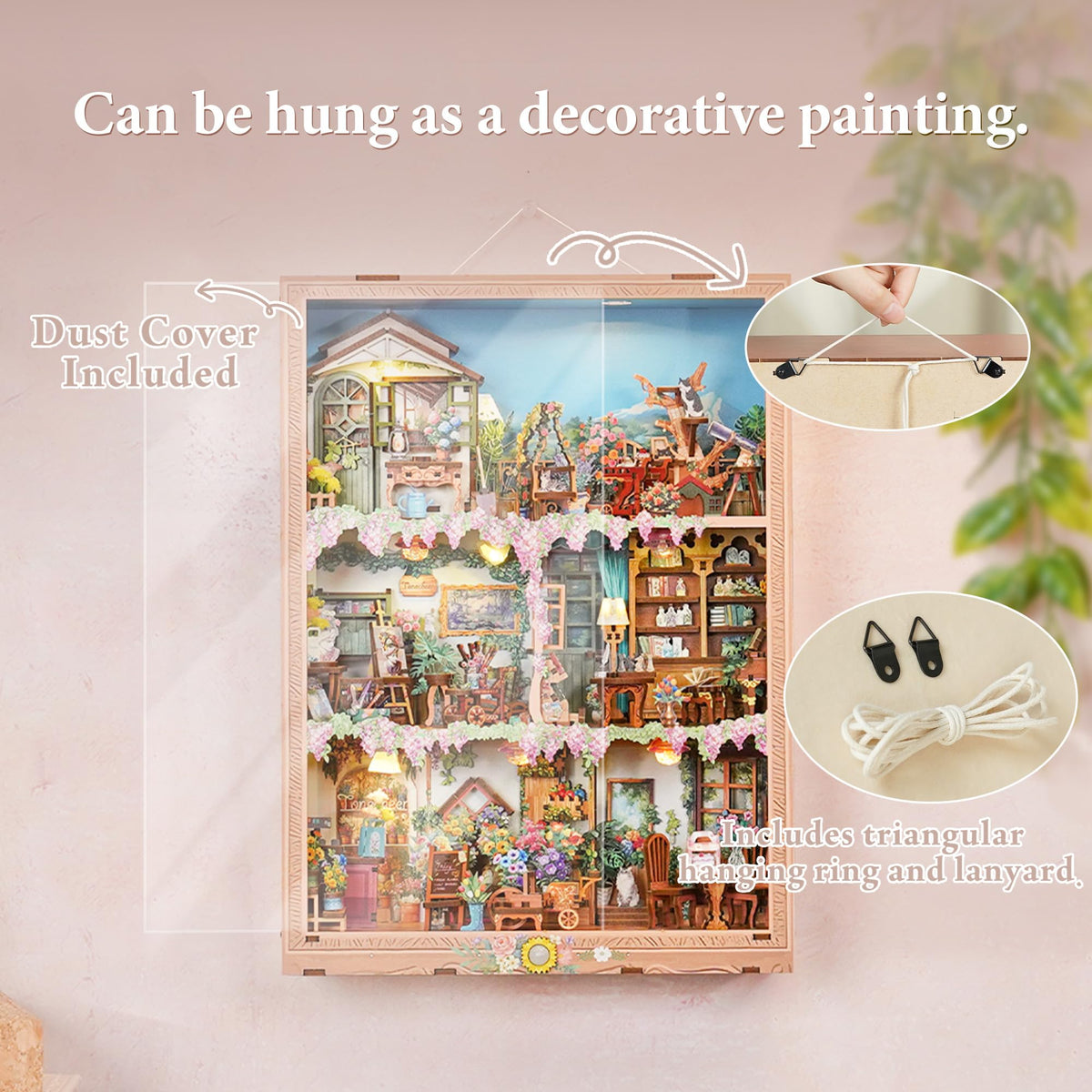Tonecheer wooden 3D puzzle mini house shows intricate craft details