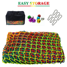 Tongmo net ships with six carabiners for quick, secure setup