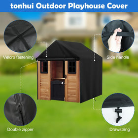 Tonhui double zipper opening for quick entry to the playhouse