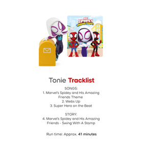 Tonies Ghost-Spider pack includes three songs and one story for 41 minutes.