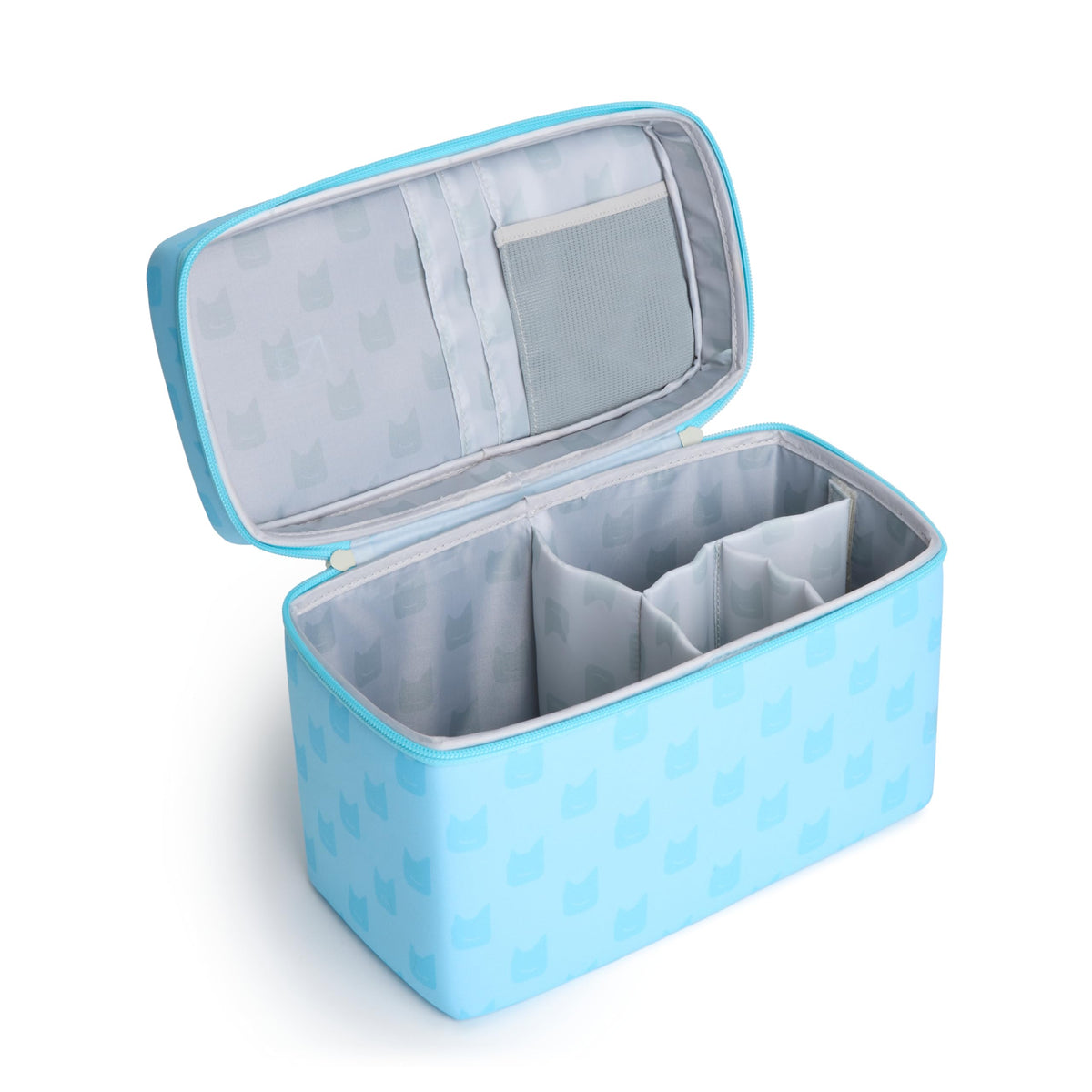 Tonies travel bag in-use on trip keeps Toniebox and accessories organized.